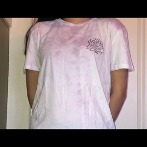 White and Light Purple Tie Dye Vans shirt